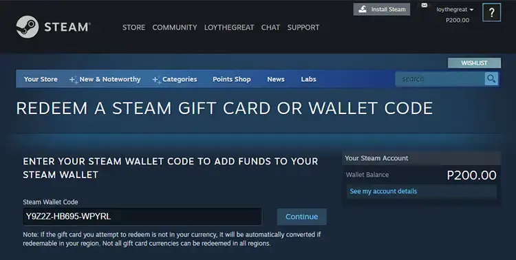 Buy Steam Wallet Funds Using GCash