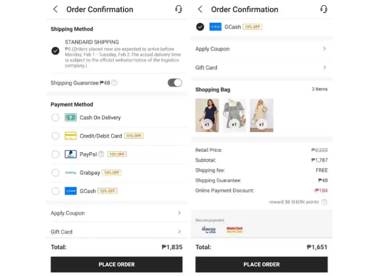 A Short but Sweet Review of Shein and Paying using GCash